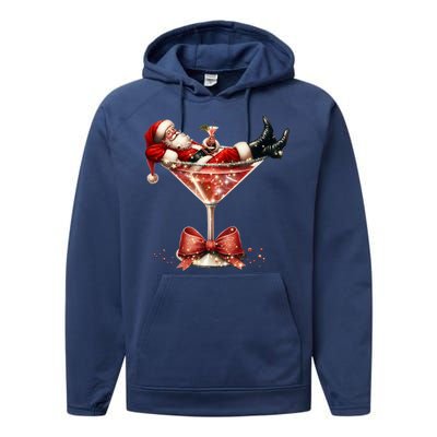 Santa Martini Espresso Martini Coquette Christmas Santa Xmas Cute Gift Performance Fleece Hoodie