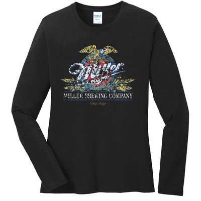 Standard Miller Eagle Crest Beer Ladies Long Sleeve Shirt