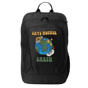 Save Mother Earth Retro Planet Floral City Backpack