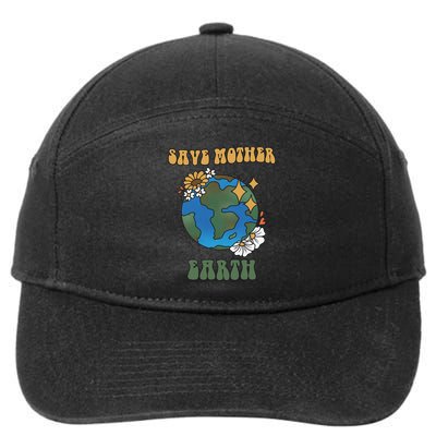 Save Mother Earth Retro Planet Floral 7-Panel Snapback Hat