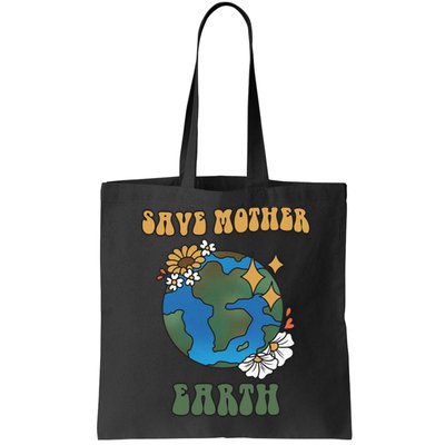 Save Mother Earth Retro Planet Floral Bag