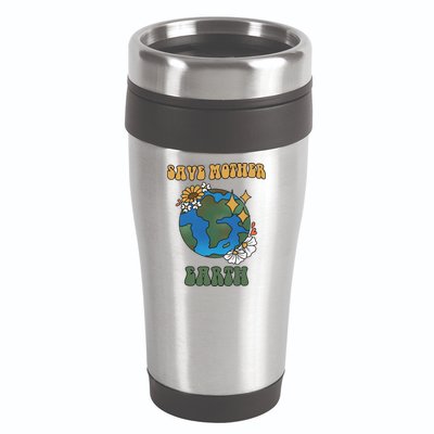 Save Mother Earth Retro Planet Floral 16oz Travel Tumbler