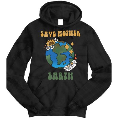 Save Mother Earth Retro Planet Floral Tie Dye Hoodie