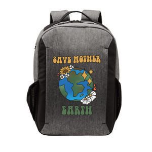 Save Mother Earth Retro Planet Floral Vector Backpack