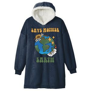 Save Mother Earth Retro Planet Floral Hooded Wearable Blanket