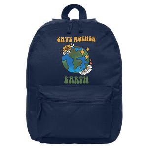 Save Mother Earth Retro Planet Floral 16 in Basic Backpack