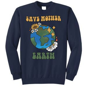 Save Mother Earth Retro Planet Floral Tall Sweatshirt