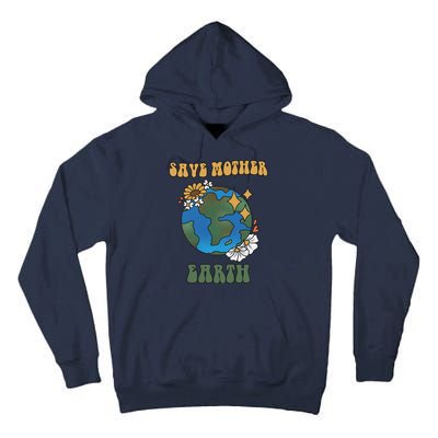 Save Mother Earth Retro Planet Floral Tall Hoodie