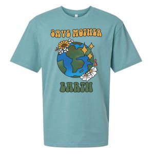 Save Mother Earth Retro Planet Floral Sueded Cloud Jersey T-Shirt