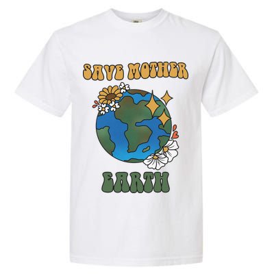 Save Mother Earth Retro Planet Floral Garment-Dyed Heavyweight T-Shirt