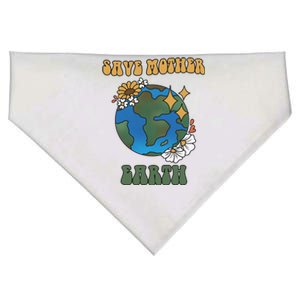 Save Mother Earth Retro Planet Floral USA-Made Doggie Bandana