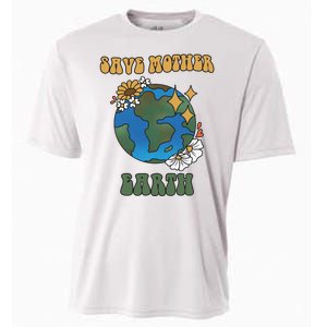 Save Mother Earth Retro Planet Floral Cooling Performance Crew T-Shirt