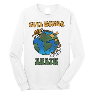 Save Mother Earth Retro Planet Floral Long Sleeve Shirt