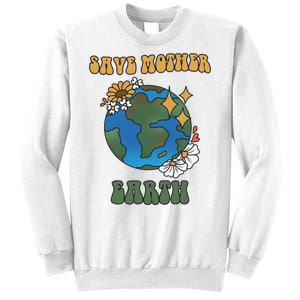 Save Mother Earth Retro Planet Floral Sweatshirt