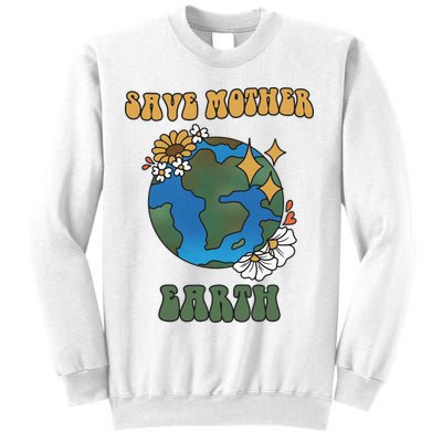 Save Mother Earth Retro Planet Floral Sweatshirt
