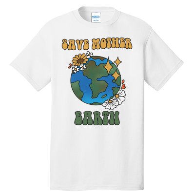 Save Mother Earth Retro Planet Floral Tall T-Shirt