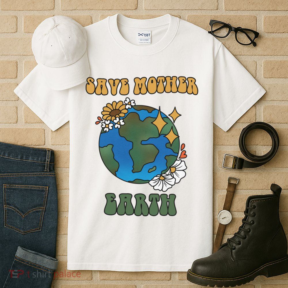 Save Mother Earth Retro Planet Floral Tall T-Shirt