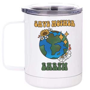 Save Mother Earth Retro Planet Floral 12 oz Stainless Steel Tumbler Cup