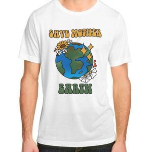 Save Mother Earth Retro Planet Floral Adult ChromaSoft Performance T-Shirt