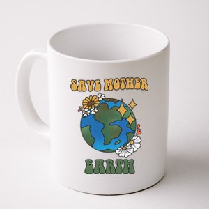 Save Mother Earth Retro Planet Floral Coffee Mug