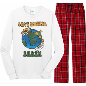 Save Mother Earth Retro Planet Floral Long Sleeve Pajama Set