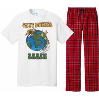 Save Mother Earth Retro Planet Floral Pajama Set