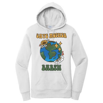 Save Mother Earth Retro Planet Floral Women's Pullover Hoodie