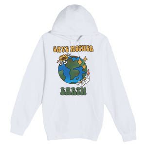 Save Mother Earth Retro Planet Floral Premium Pullover Hoodie