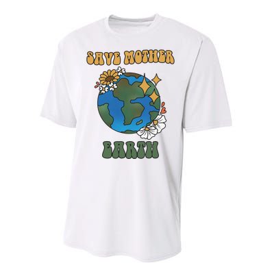 Save Mother Earth Retro Planet Floral Performance Sprint T-Shirt