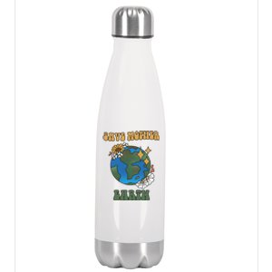 Save Mother Earth Retro Planet Floral Stainless Steel Insulated Water Bottle