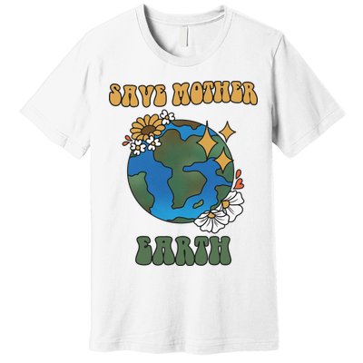 Save Mother Earth Retro Planet Floral Premium T-Shirt