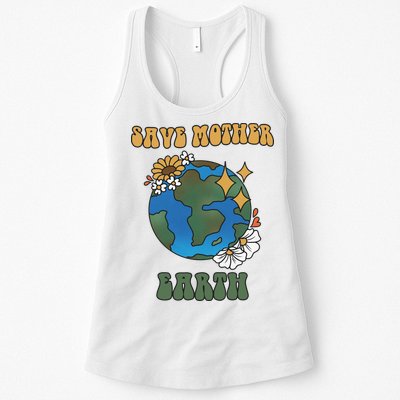 Save Mother Earth Retro Planet Floral Womens Tank Top