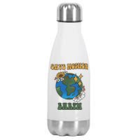 Save Mother Earth Retro Planet Floral Stainless Steel Insulated Water Bottle