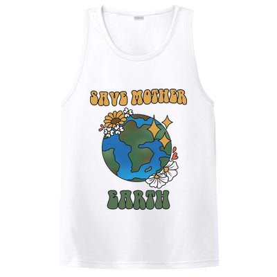 Save Mother Earth Retro Planet Floral PosiCharge Competitor Tank