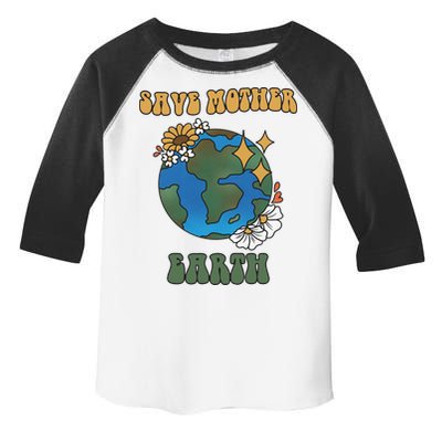 Save Mother Earth Retro Planet Floral Toddler Fine Jersey T-Shirt