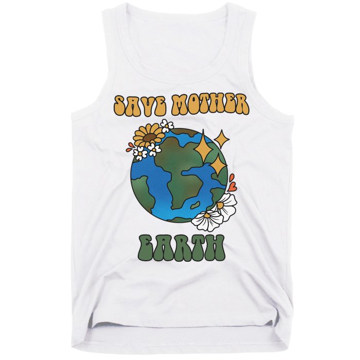 Save Mother Earth Retro Planet Floral Tank Top