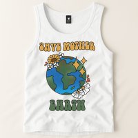 Save Mother Earth Retro Planet Floral Tank Top