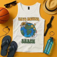 Save Mother Earth Retro Planet Floral Tank Top