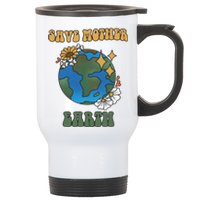 Save Mother Earth Retro Planet Floral Stainless Steel Travel Mug