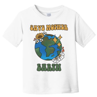 Save Mother Earth Retro Planet Floral Toddler T-Shirt