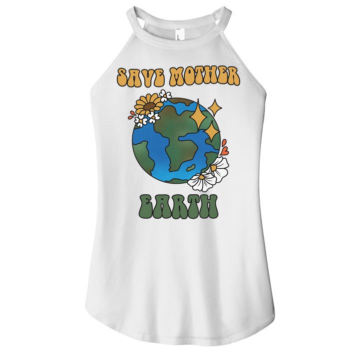 Save Mother Earth Retro Planet Floral Women's Perfect Tri Rocker Tank