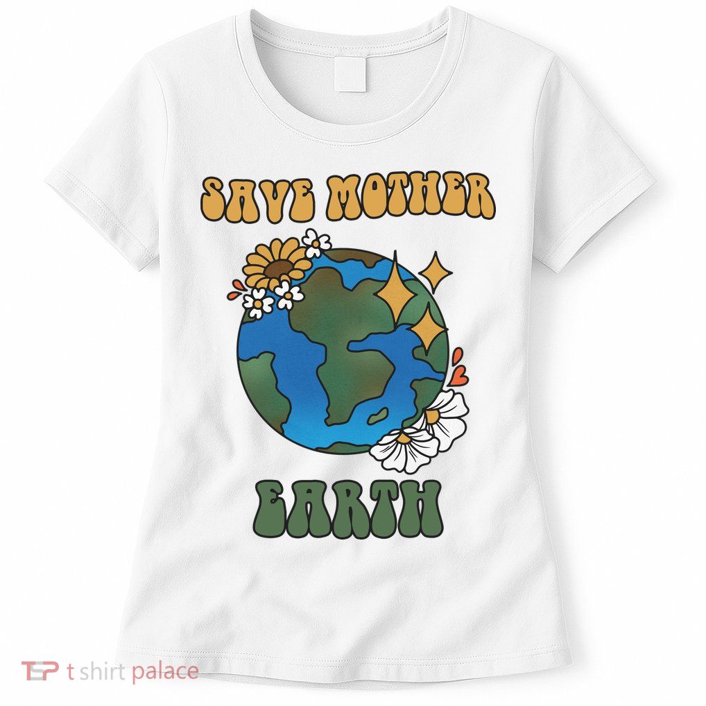 Save Mother Earth Retro Planet Floral Women's T-Shirt