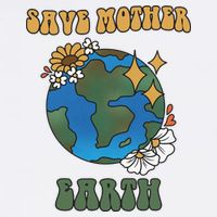 Save Mother Earth Retro Planet Floral Womens T-Shirt