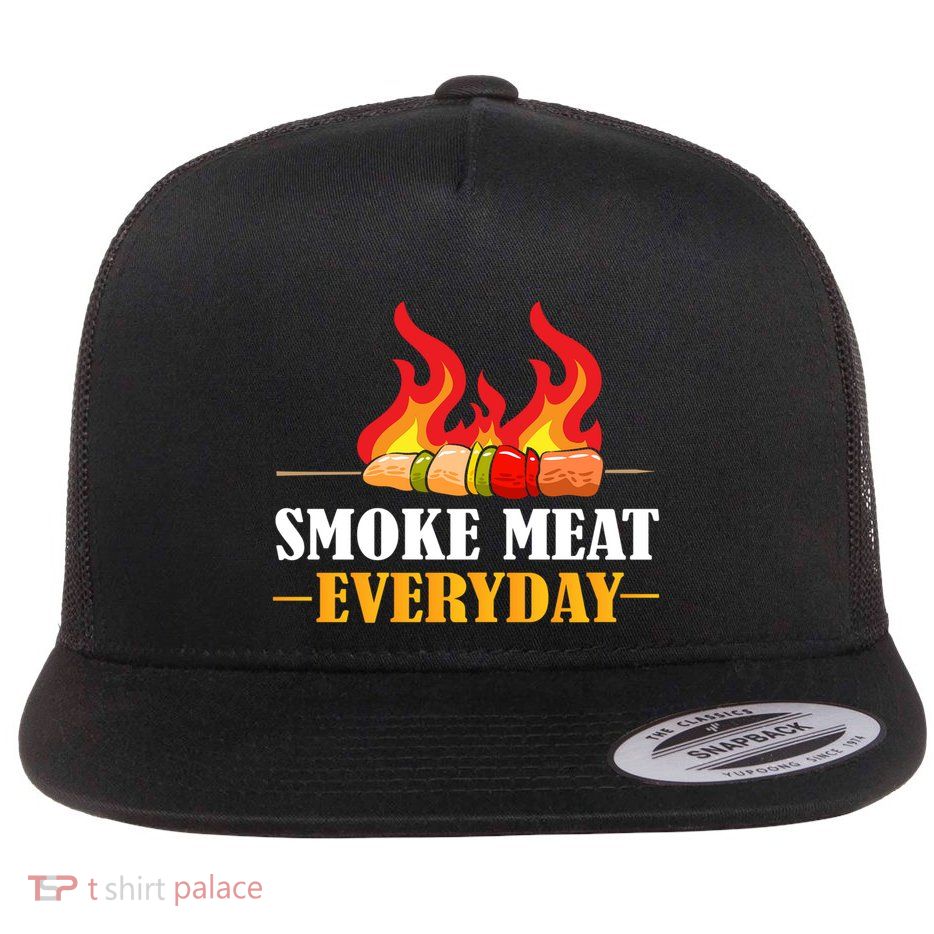Smoke Meat Everyday Barbecue Cheese Salt Pepper Great Gift Flatbill Hat