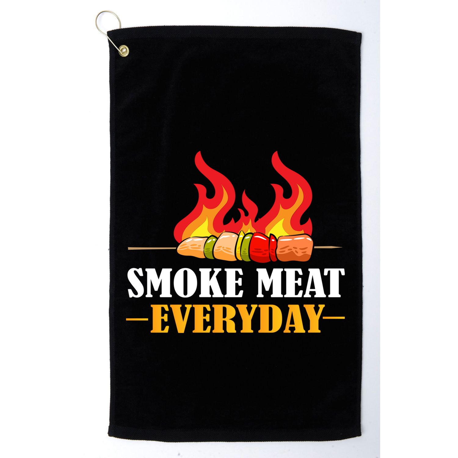 Smoke Meat Everyday Barbecue Cheese Salt Pepper Great Gift Golf Towel
