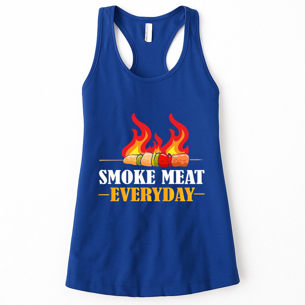 Smoke Meat Everyday Barbecue Cheese Salt Pepper Great Gift Womens Tank Top