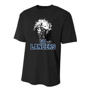 Shawnee Mission East Lancers Rising Helmet Go Youth Performance Sprint T-Shirt