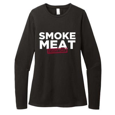 Smoke Meat Every Day Funny Quote Barbecue Dad Bbq Great Gift Womens CVC Long Sleeve Shirt