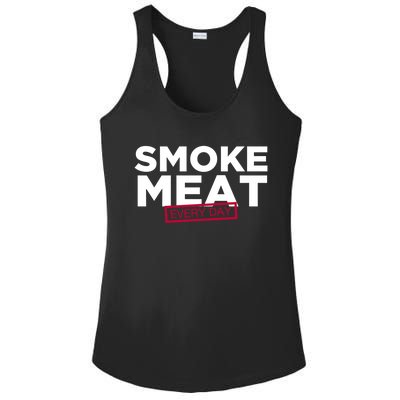 Smoke Meat Every Day Funny Quote Barbecue Dad Bbq Great Gift Ladies PosiCharge Competitor Racerback Tank