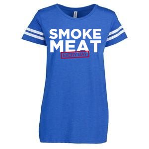 Smoke Meat Every Day Funny Quote Barbecue Dad Bbq Great Gift Enza Ladies Jersey Football T-Shirt